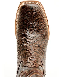 Tanner Women's Hand Tooled Floral Western Boots - Broad Square Toe