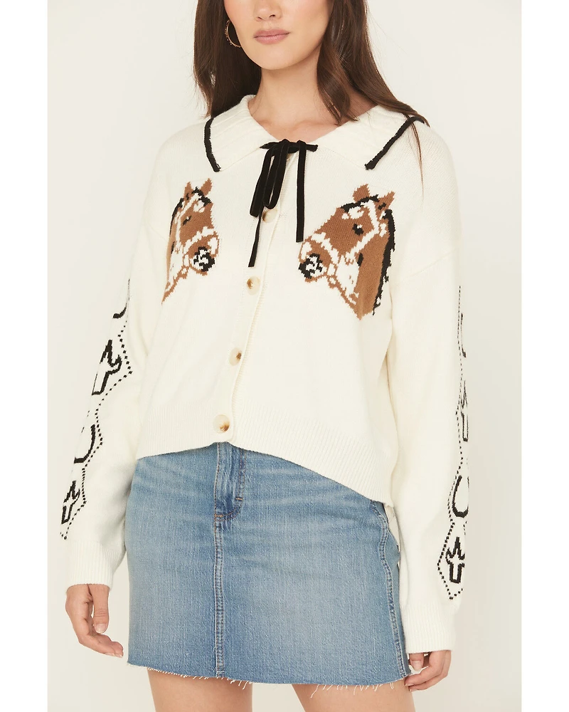 Blue B Women's Horse Button-Down Cardigan