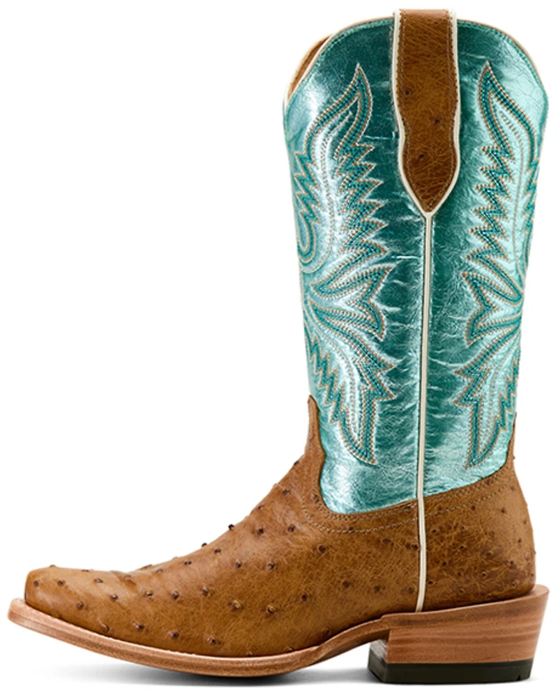 Ariat Women's Futurity Revival Exotic Ostrich Western Boots - Square Toe