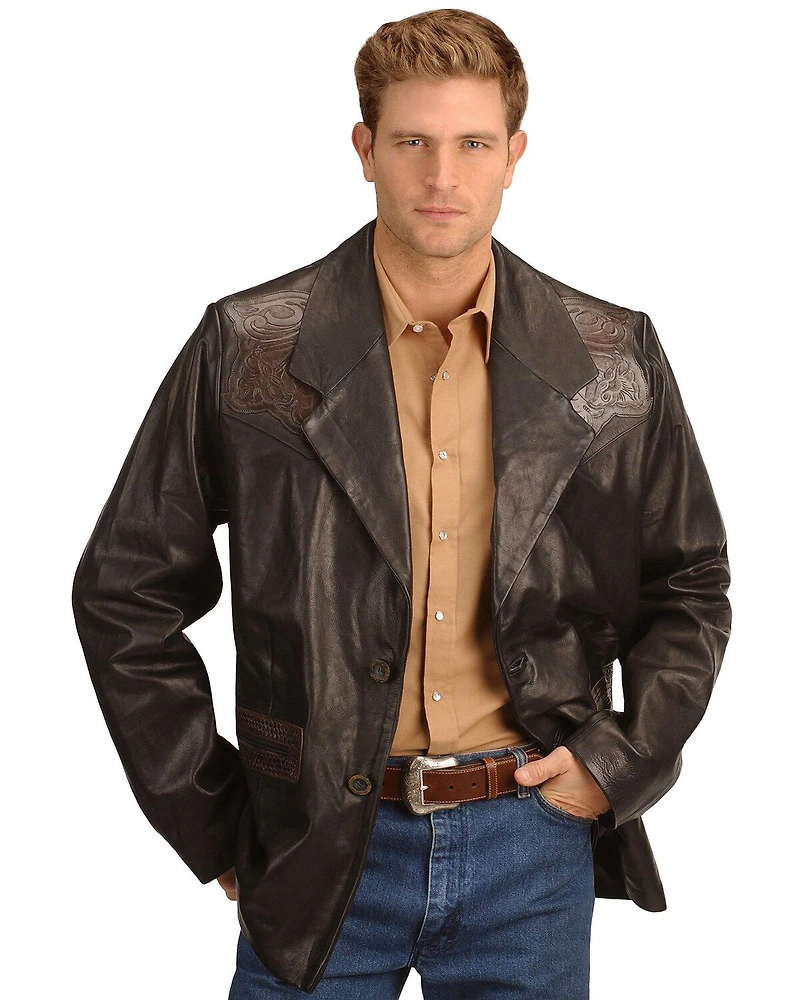 Kobler Hand Tooled Leather Blazer