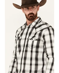 Moonshine Spirit Men's Skylark Plaid Print Long Sleeve Pearl Snap Western Shirt