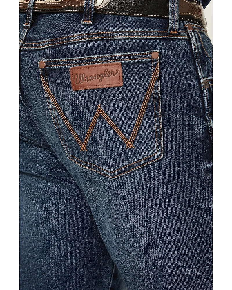 Wrangler Retro Men's Elwick Dark Wash Slim Bootcut Stretch Denim Jeans - Tall