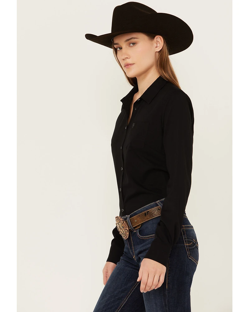 Ariat Women's Solid Long Sleeve Button-Down Performance Western Shirt