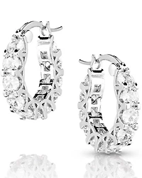 Montana Silversmiths Women's Dazzling Delight Crystal Hoop Earrings