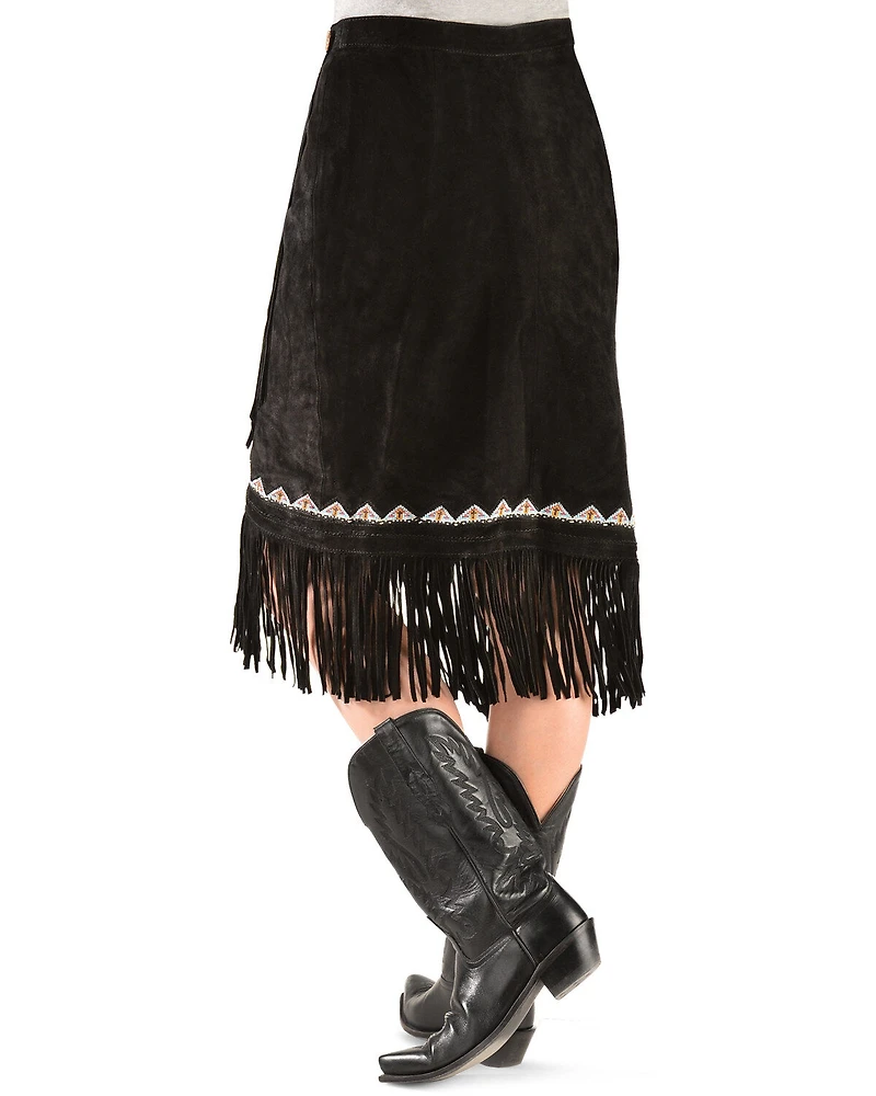 Kobler Leather Women's Yuma Fringe Suede Skirt