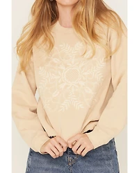 Cleo + Wolf Women's Floral Embroidered Long Sleeve Pullover