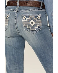 Rock & Roll Denim Women's Light Wash Mid Rise Bootcut Jeans