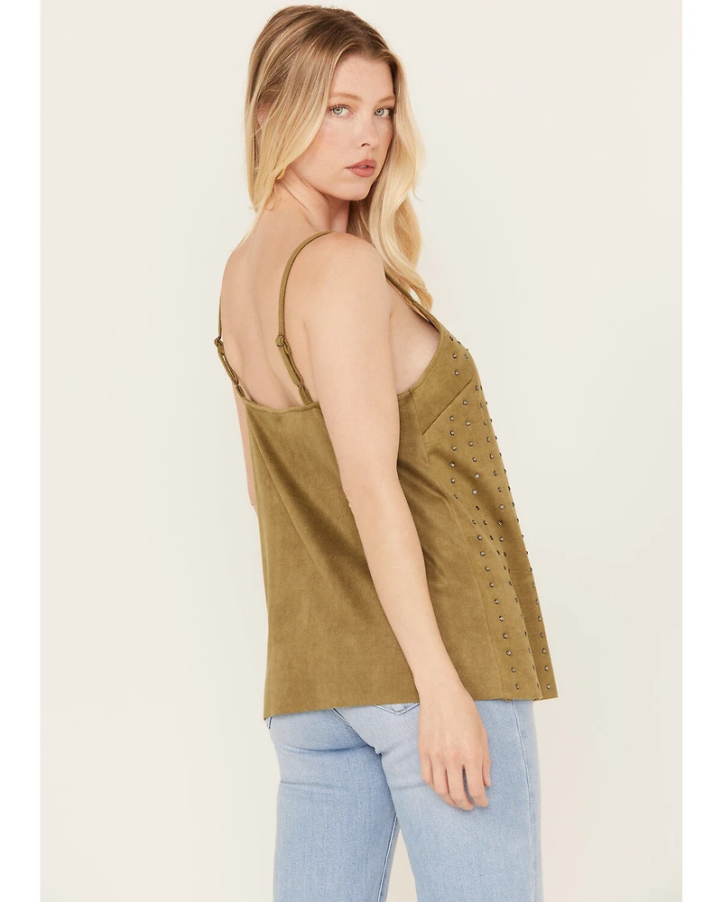 Vocal Women's Studded Faux Suede Cami Top