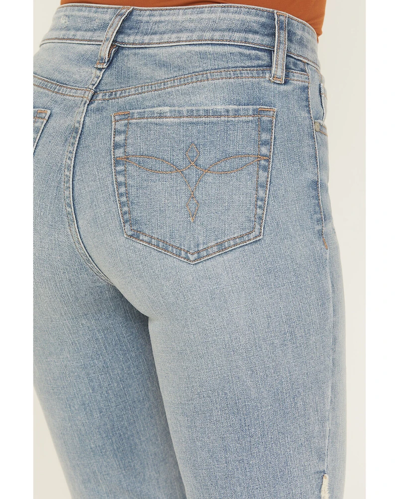 Shyanne Women's Luna High Rise Flare Stretch Denim Jeans