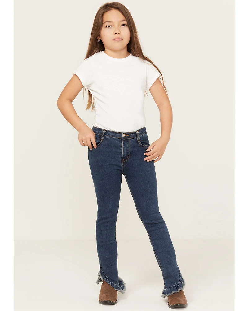 Hayden Girls' Medium Wash Ruffle Skinny Jeans