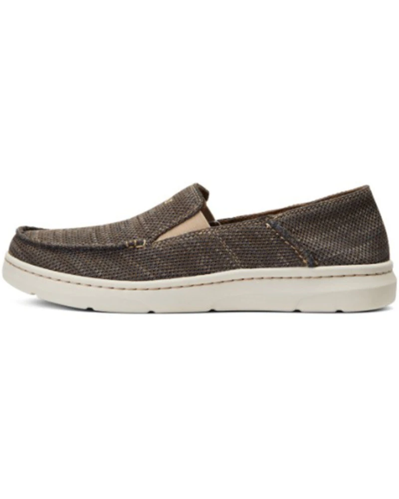 Ariat Men's Heather Brown Hilo 360 Canvas Slip-On Casual Shoe - Moc Toe