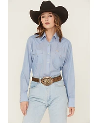 Cowboygirl by Jenna Paulette Women's Solid Long Sleeve Pearl Snap Western Shirt