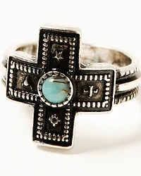 Shyanne Women's Southwestern Antique Cross Ring Set
