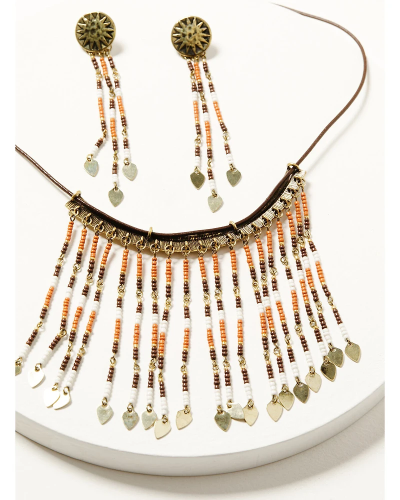 Shyanne Women's Desert Rose Antique Seed Bead Jewelry Set - 2 Piece