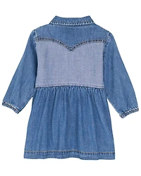 Wrangler Toddler Girls' Two Tone Long Sleeve Dress