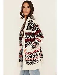 Cleo + Wolf Women's Carmen Southwestern Print Hooded Cardigan
