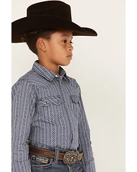 Cody James Boys' Apollo Striped Long Sleeve Western Snap Shirt