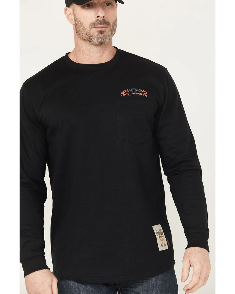 Cody James Men's FR Bull Long Sleeve Graphic Work T-Shirt