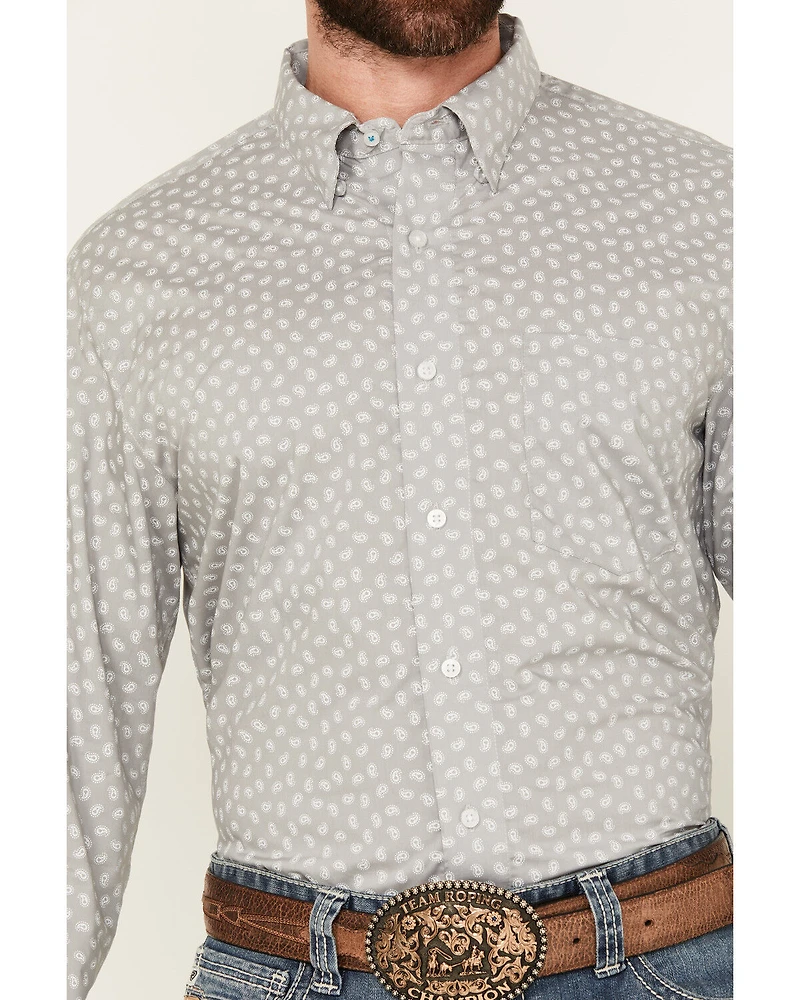 Wrangler X Cody Johnson Men's Solid Long Sleeve Button-Down Western Shirt