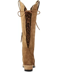Lane Women's Lexington Knee High Corset Suede Western Boots - Snip Toe