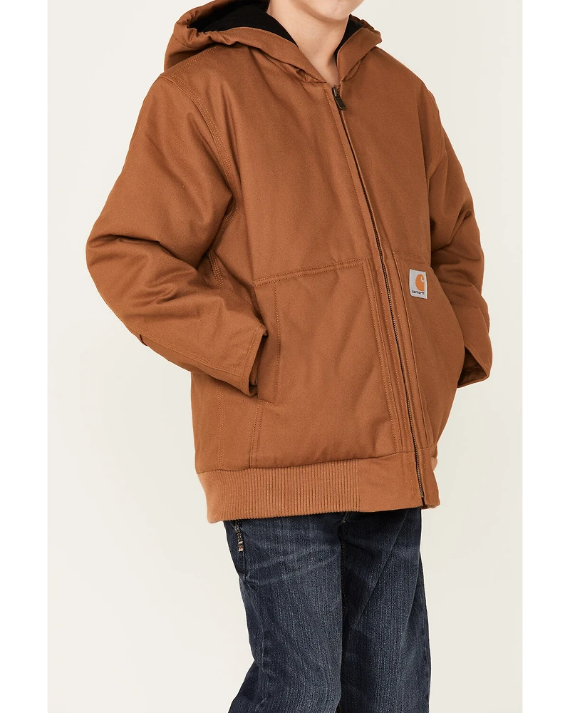 Carhartt Little Boys' Active Flannel Quilt Lined Hooded Jacket