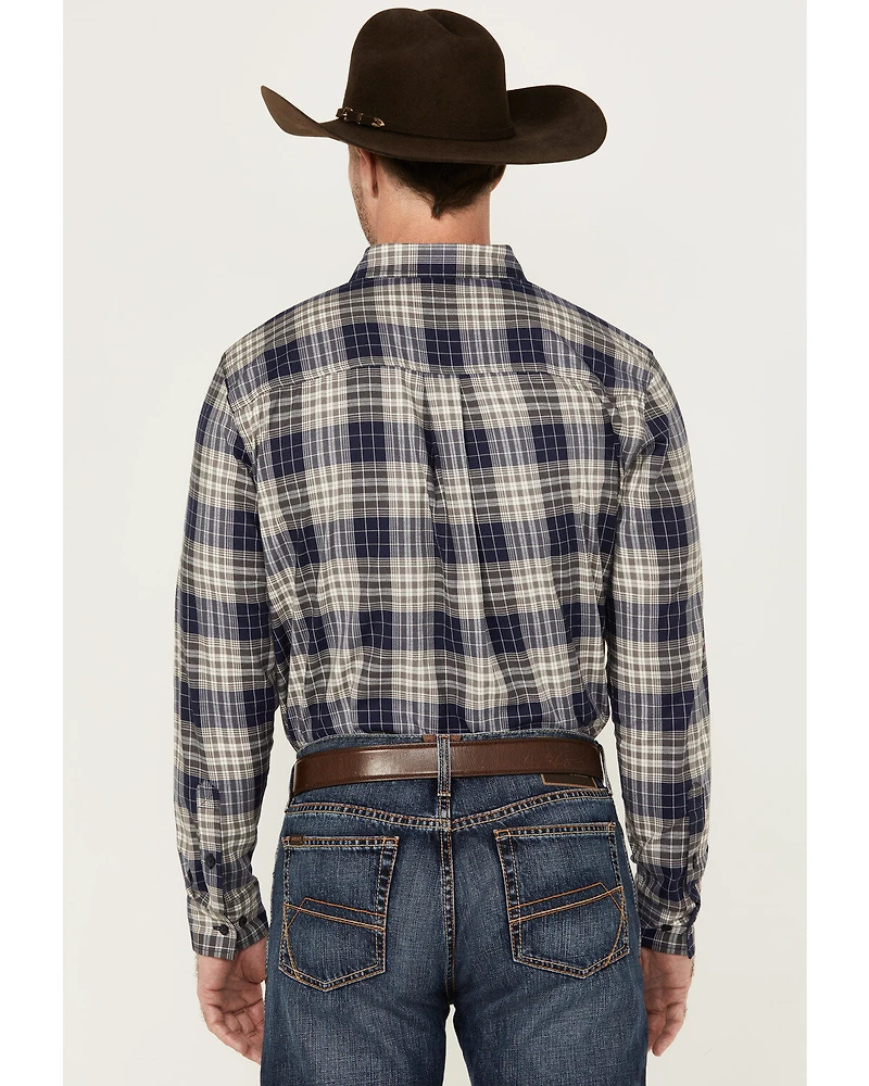 Cody James Men's Howdy Plaid Print Long Sleeve Button-Down Stretch Western Shirt