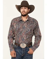 Roper Men's Amarillo Paisley Print Long Sleeve Snap Western Shirt