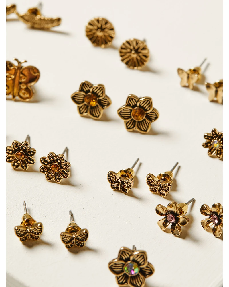 Shyanne Women's Gold Multi-Pack Stud Earrings - 13 Piece