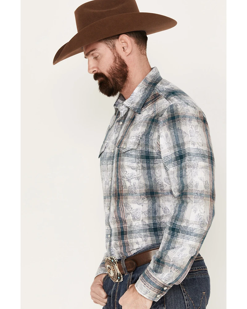 Wrangler Retro Men's Plaid Western Pearl Snap Shirt