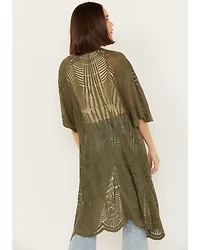 Shyanne Women's Geo Print Lace Short Sleeve Kimono