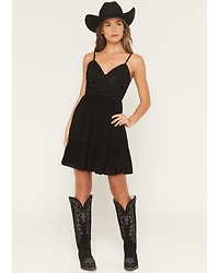 Shyanne Women's Lace Sleeveless Tie-Back Mini Dress