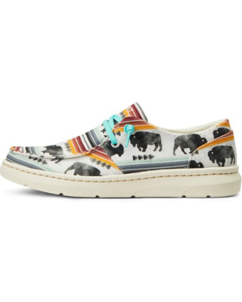 Ariat Women's Buffalo Print Full Vamp FLX Foam Lace-Up Casual Hilo - Moc Toe