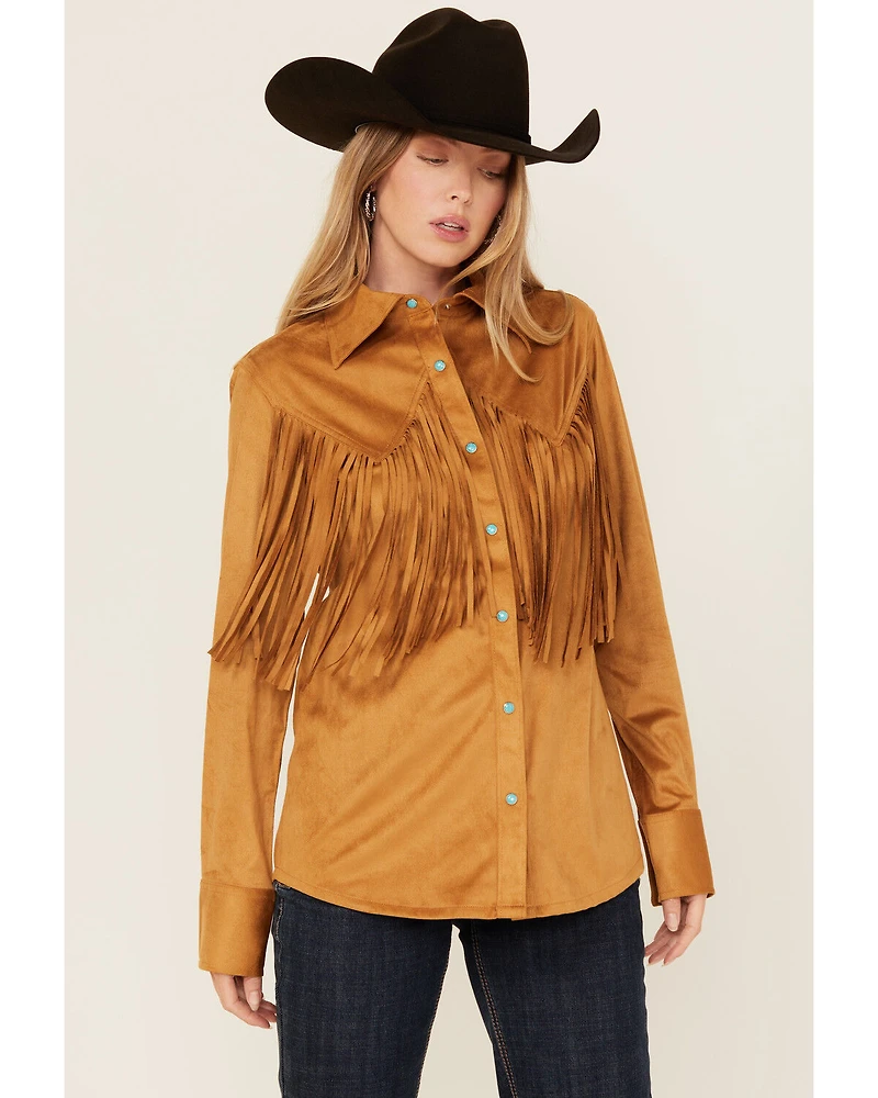 Wrangler x Lainey Wilson Women's Fringe Long Sleeve Snap Western Shirt
