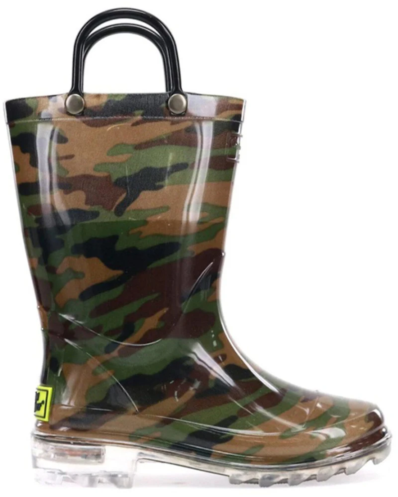 Western Chief Boys' Camo Lighted PVC Rain Boots