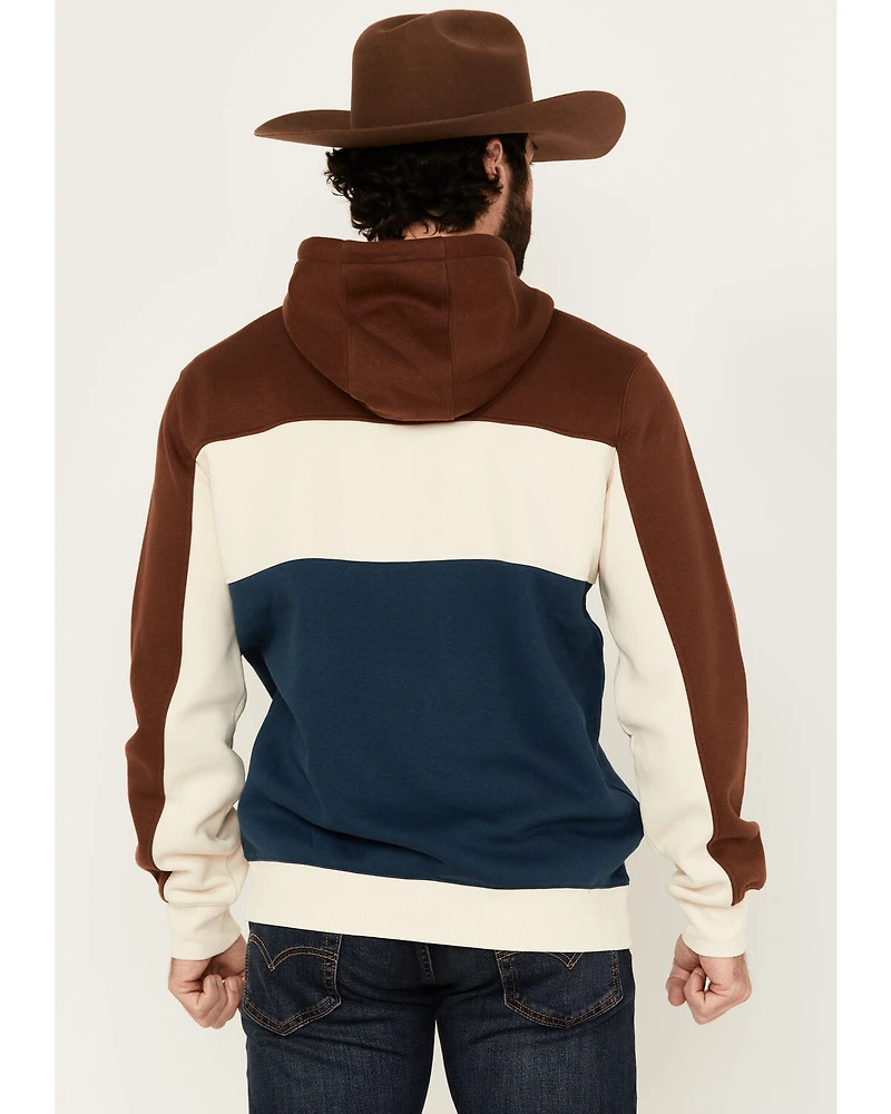RANK 45® Men's Triple Color Block Hooded Sweatshirt