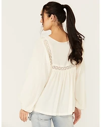 Cleo + Wolf Women's Austin Long Blouson Sleeve Painters Blouse