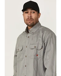 Forge Workwear Men's FR Solid Long Sleeve Button-Down Work Shirt