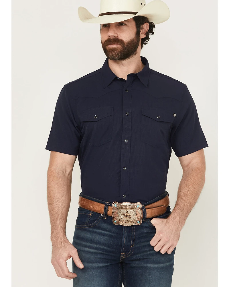 RANK 45® Men's Ridge Solid Short Sleeve Snap Performance Western Shirt