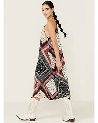 Shyanne Women's Patchwork Printed Sleeveless Midi Dress
