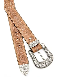 Shyanne Women's 3pc Floral Embossed Buckle Belt