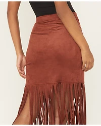 Shyanne Women's Faux Suede Fringe Mini Skirt
