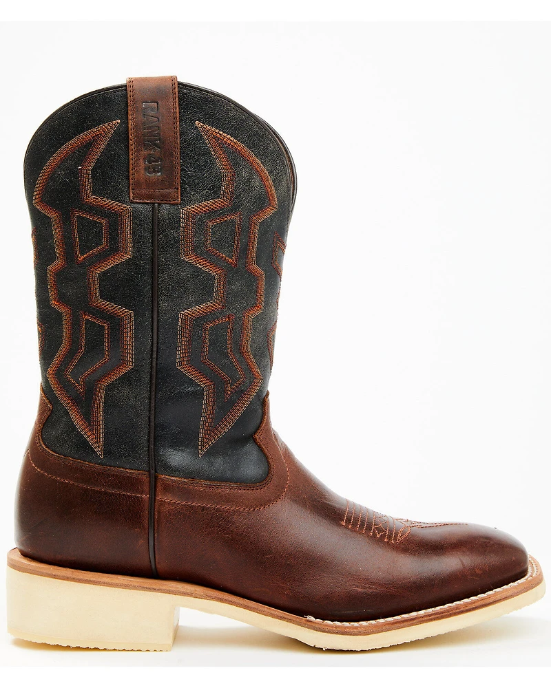 RANK 45® Men's Bullet Saddle Western Performance Boots - Broad Square Toe