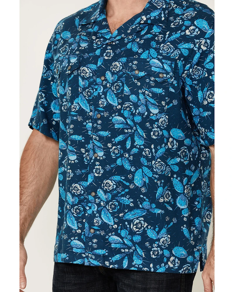 Wrangler Men's Conversation Print Short Sleeve Snap Western Shirt