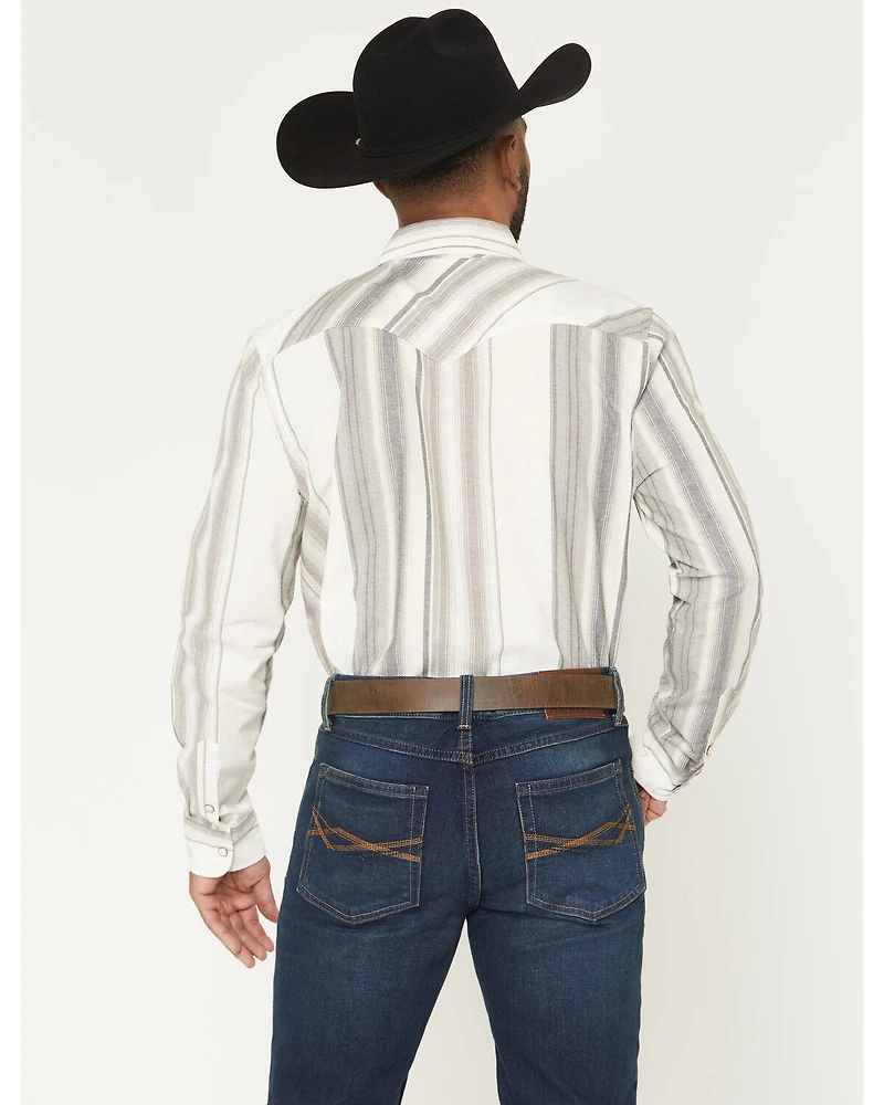 Panhandle Men's Vintage Stripe Print Long Sleeve Snap Western Shirt
