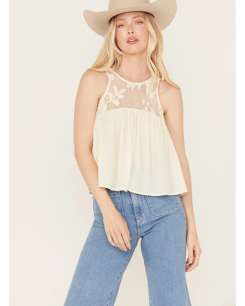 Sadie & Sage Women's Floral Vintage Lover Lace Tank Top