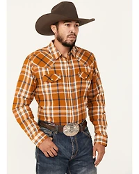 Cody James Men's Tidal Wave Plaid Print Long Sleeve Snap Western Flannel