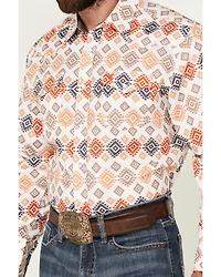 Rodeo Clothing Men's Southwestern Print Long Sleeve Pearl Snap Western Shirt