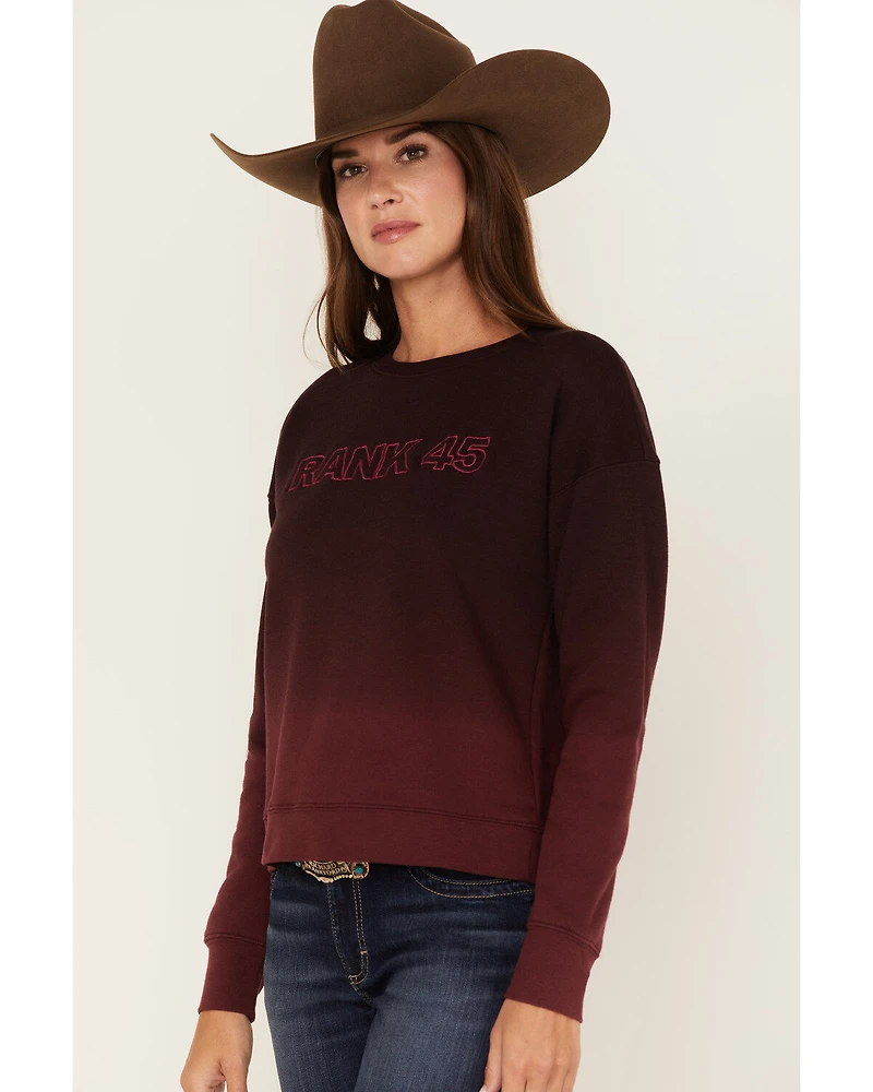 RANK 45® Women's Long Sleeve Ombre Pullover Sweater