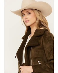 Cleo + Wolf Women's Faux Suede Moto Jacket