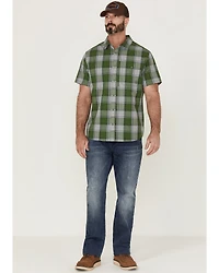 Brothers and Sons Men's Performance Large Plaid Short Sleeve Button-Down Western Shirt
